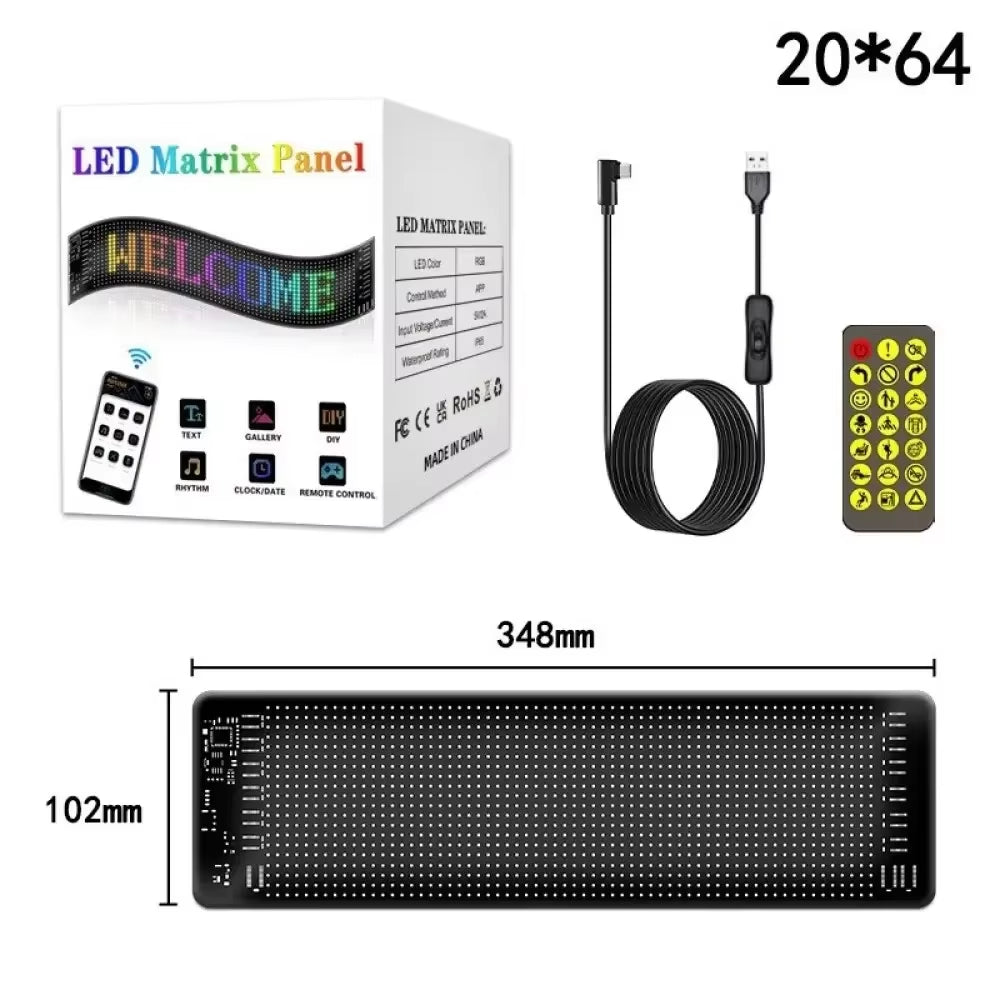 Car Moving Eyes LED Display Light RGB Sign Flexible Pixel Panel Trucks Car Window Devil Eyes Animation Screen for Windshiel