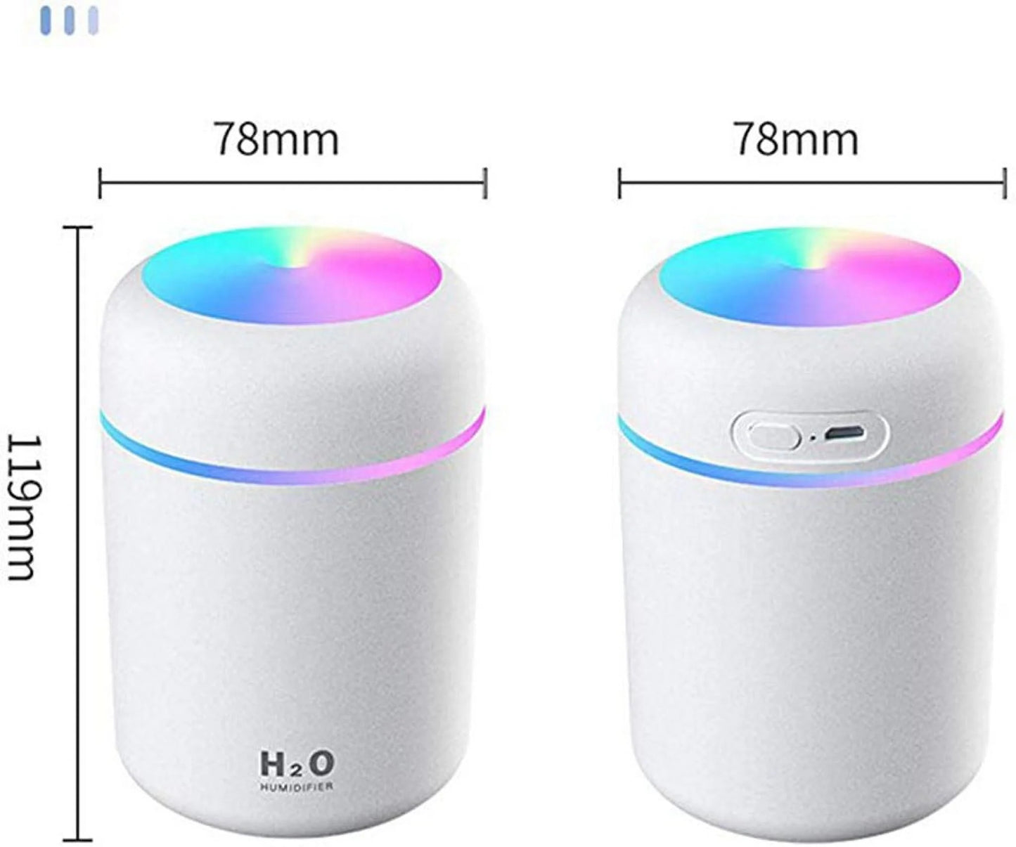 Colorful Humidifier Portable Mini Humidifier 300Ml Cool Mist Humidifier with Night Light Humidifier