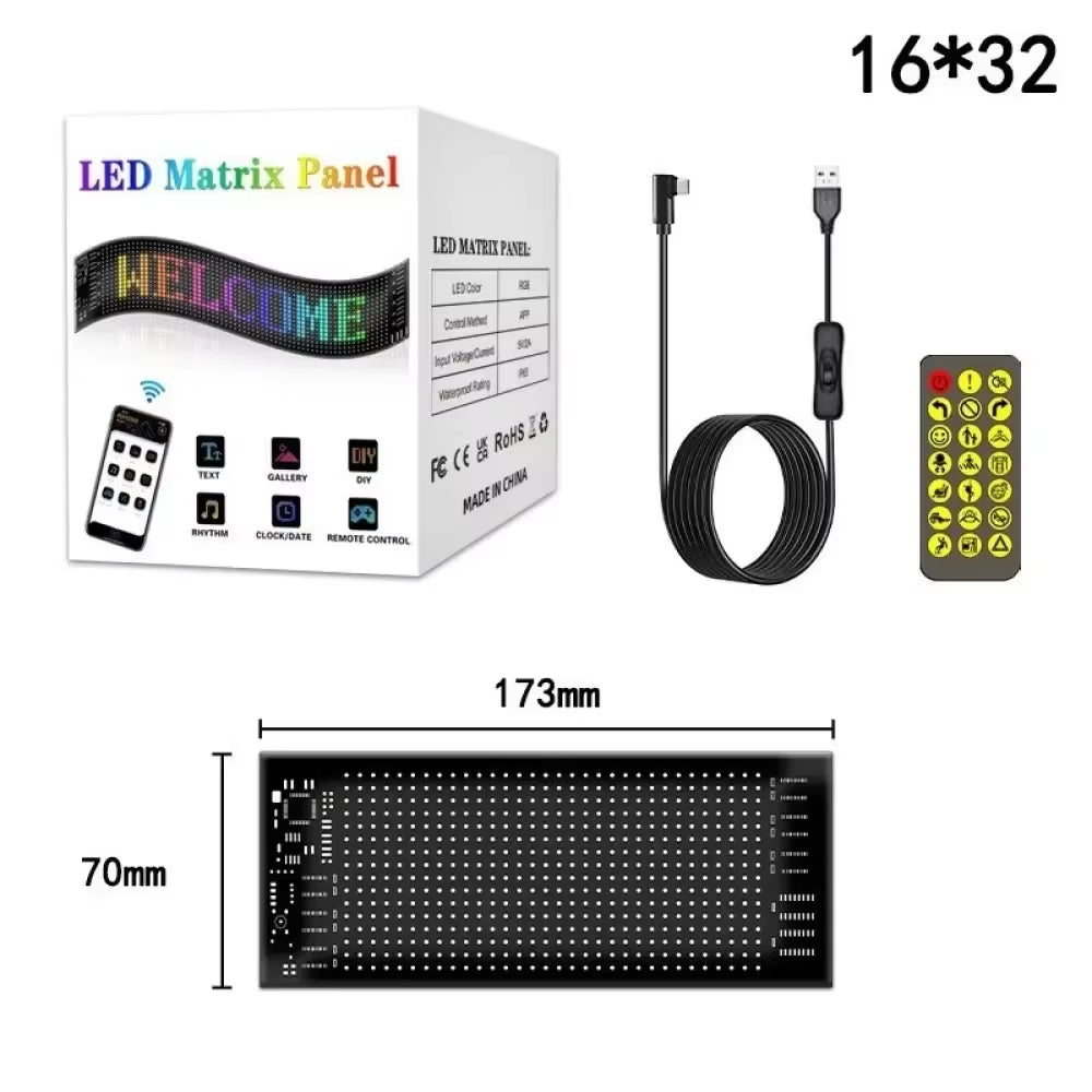 Car Moving Eyes LED Display Light RGB Sign Flexible Pixel Panel Trucks Car Window Devil Eyes Animation Screen for Windshiel
