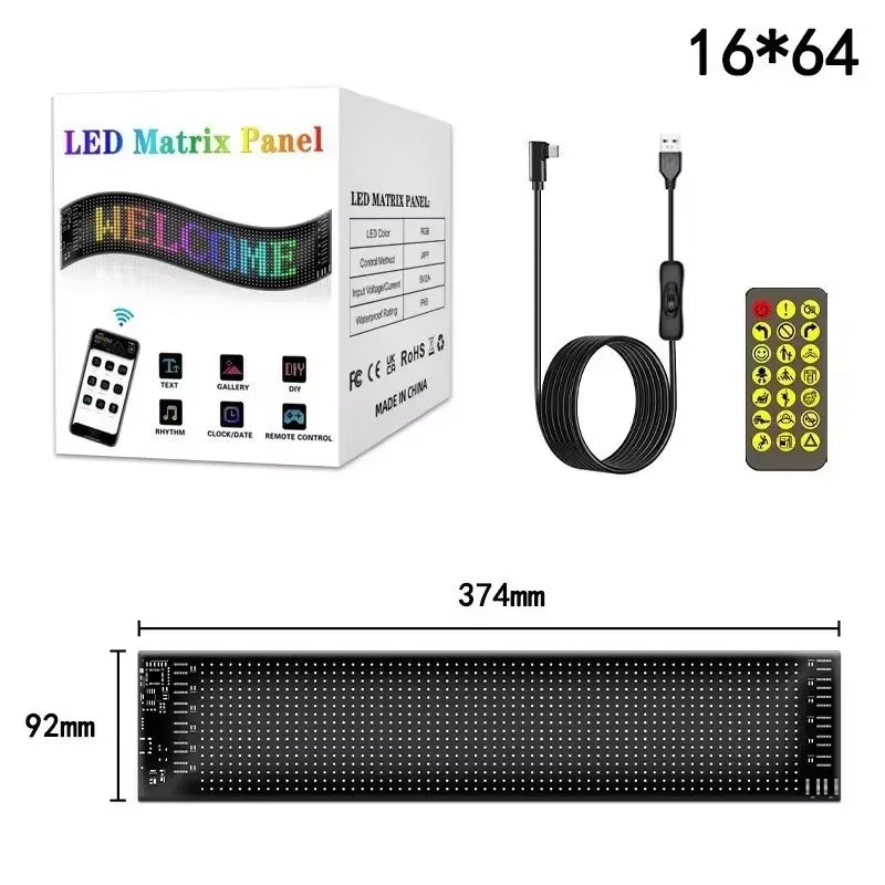 Car Moving Eyes LED Display Light RGB Sign Flexible Pixel Panel Trucks Car Window Devil Eyes Animation Screen for Windshiel