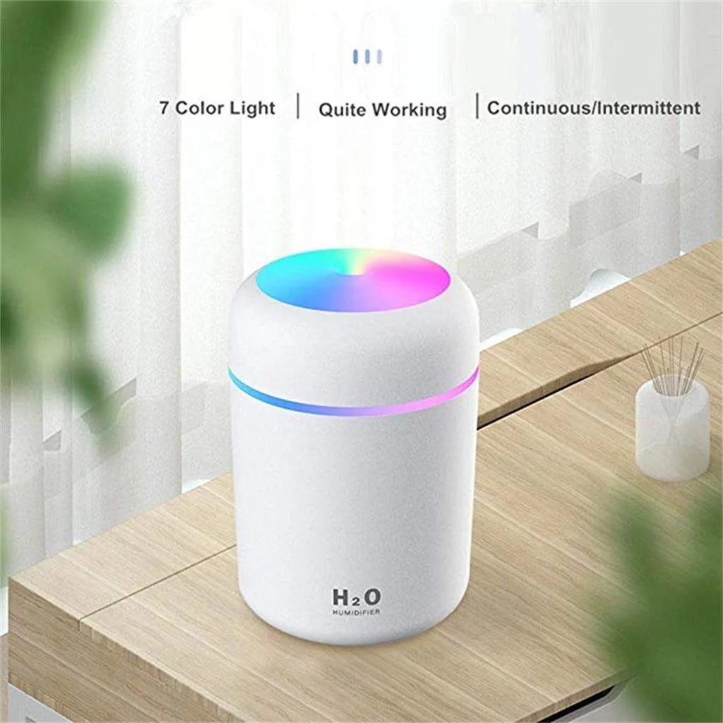 Colorful Humidifier Portable Mini Humidifier 300Ml Cool Mist Humidifier with Night Light Humidifier