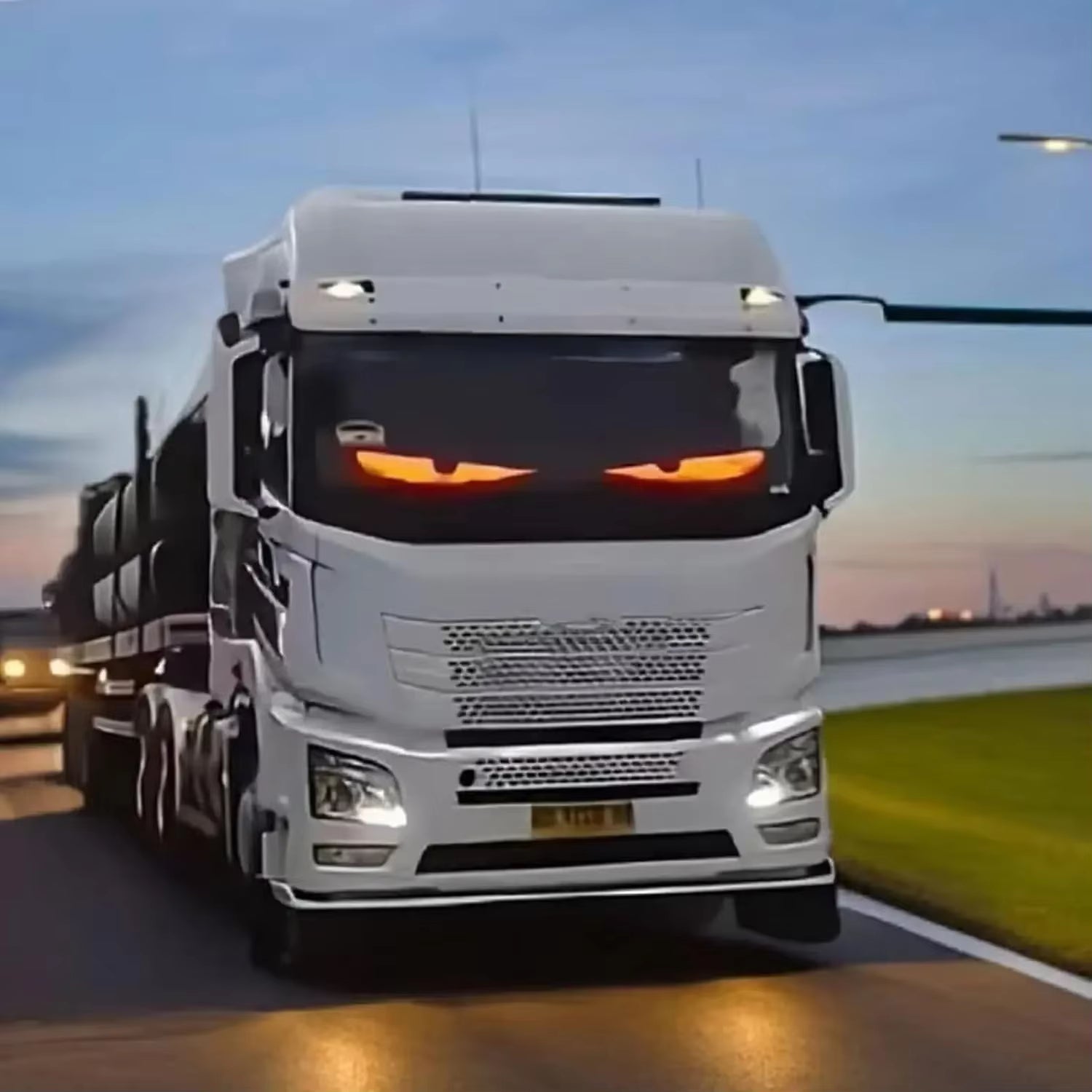 Car Moving Eyes LED Display Light RGB Sign Flexible Pixel Panel Trucks Car Window Devil Eyes Animation Screen for Windshiel